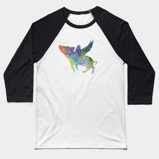 Flying Pig Baseball T-Shirt by erzebeth